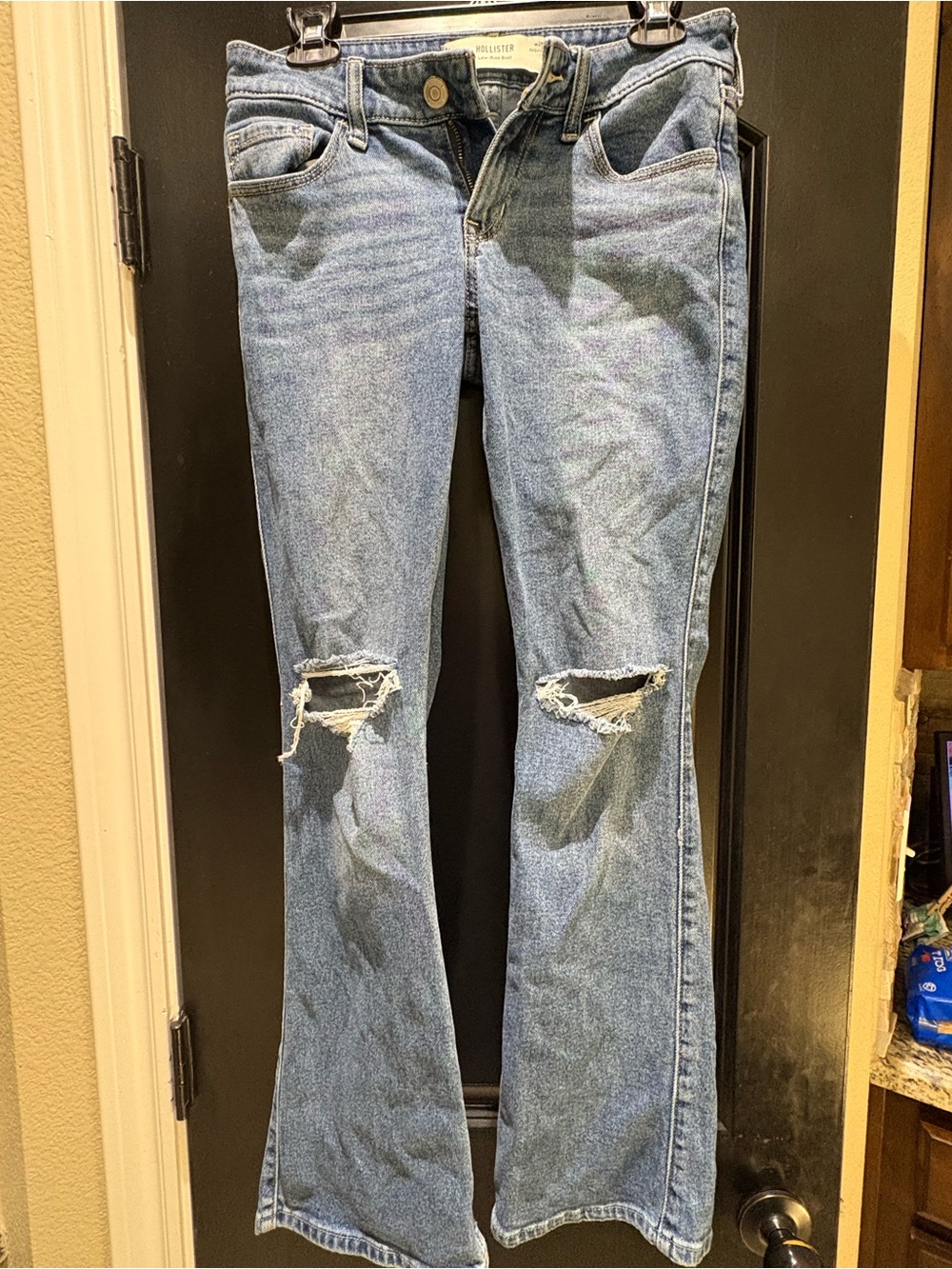 Hollister Light Blue Ripped Flare Jeans